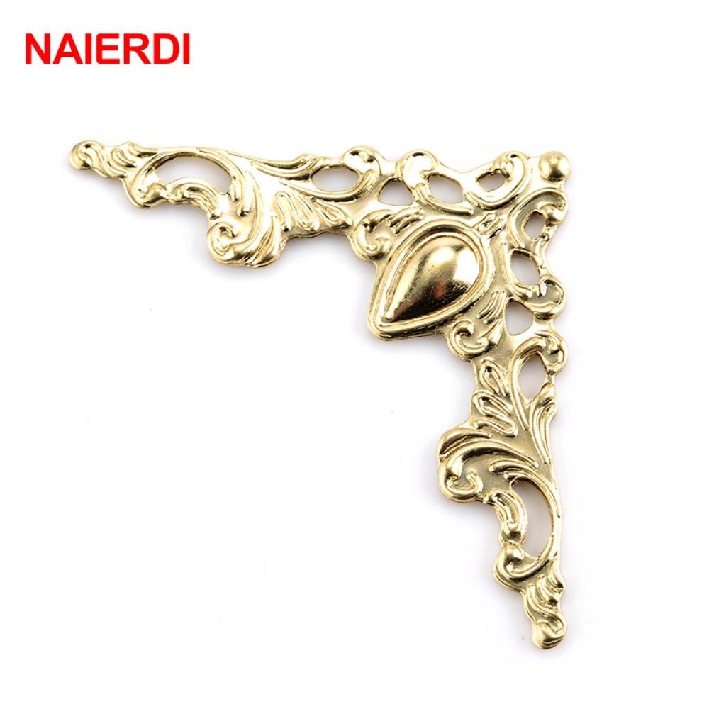 30pcs Naierdi Metal Angle Corner Brackets Gold Bronze 40mm