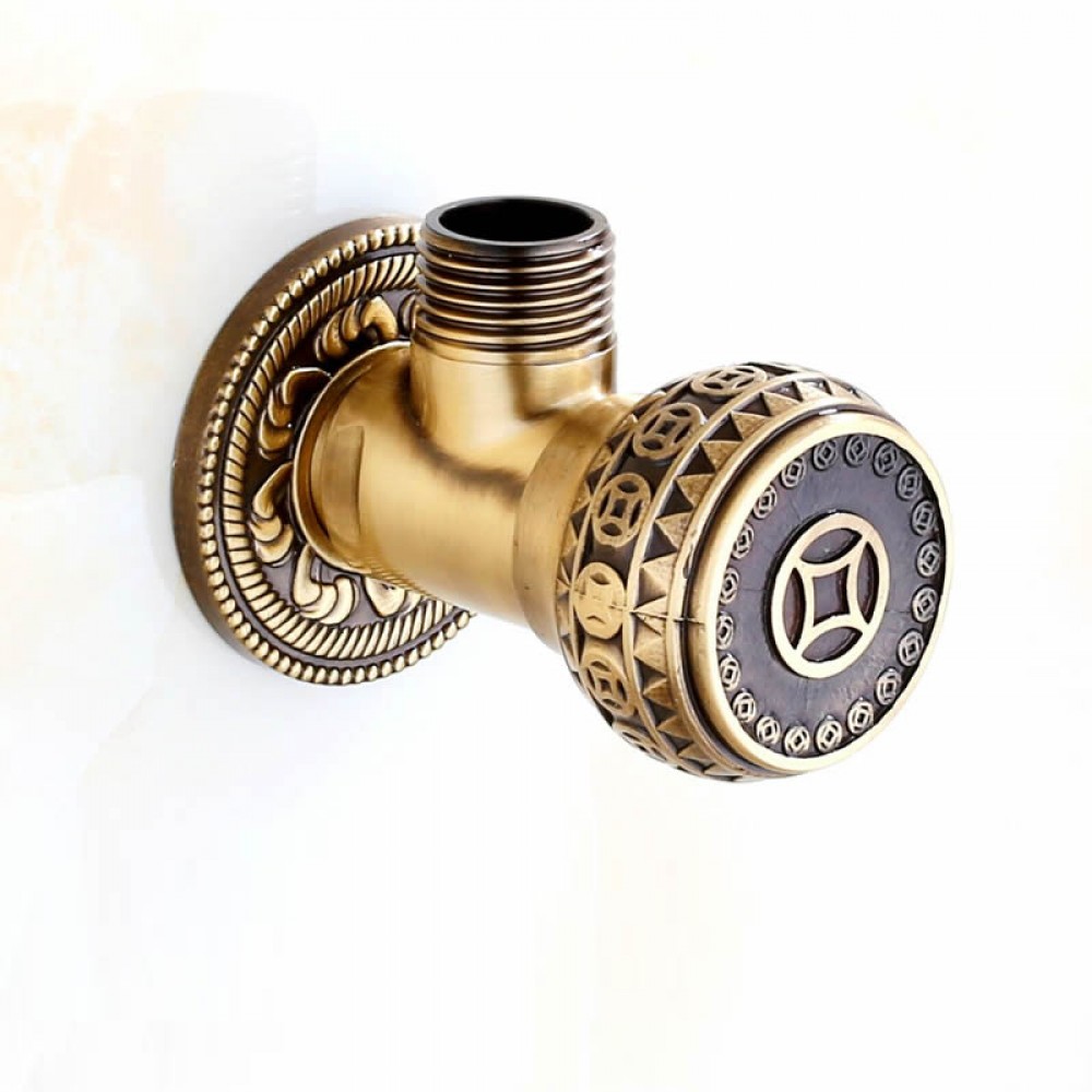 High Quality Antique Brass and Gold 1/2" Malex Bathroom Angle Stop Valve Faucet Filling Valves High Quality Antique Brass and Gold 1/2" Malex Bathroom Angle Stop Valve Faucet Filling Valves