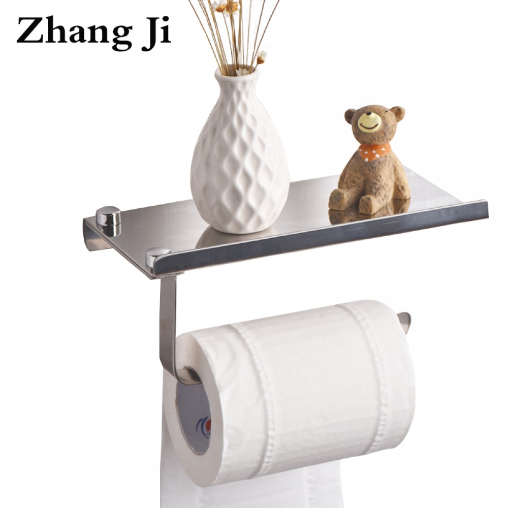 Concise wall mounted toilet paper holder Bathroom fixture Stainless Steel roll paper holders With Phone shelf ZJ113 Concise wall mounted toilet paper holder Bathroom fixture Stainless Steel roll paper holders With Phone shelf ZJ113