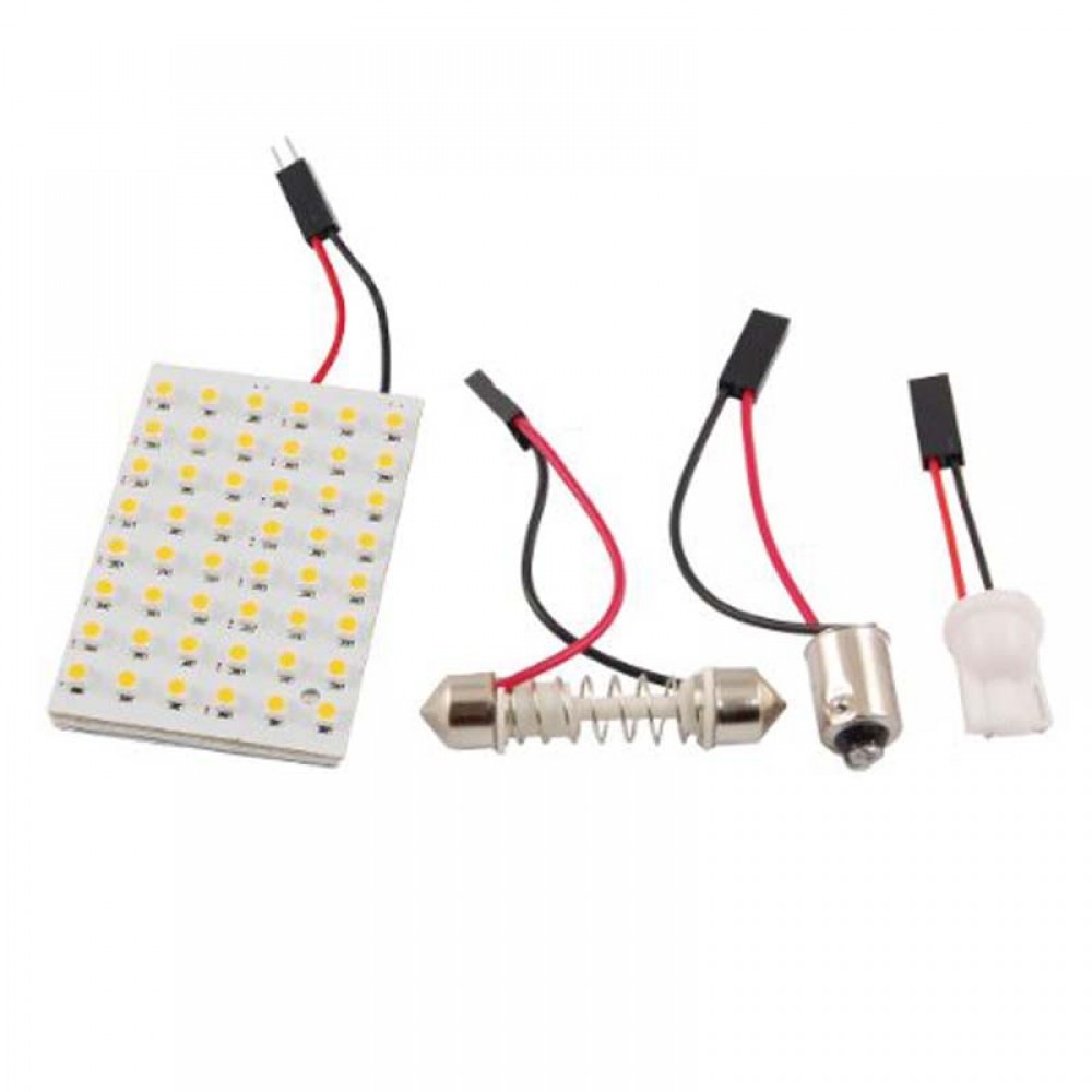 48 LED Panel 3528 SMD Dome Light Lamp + T10 BA9S Festoon Adapter --M25 48 LED Panel 3528 SMD Dome Light Lamp + T10 BA9S Festoon Adapter --M25