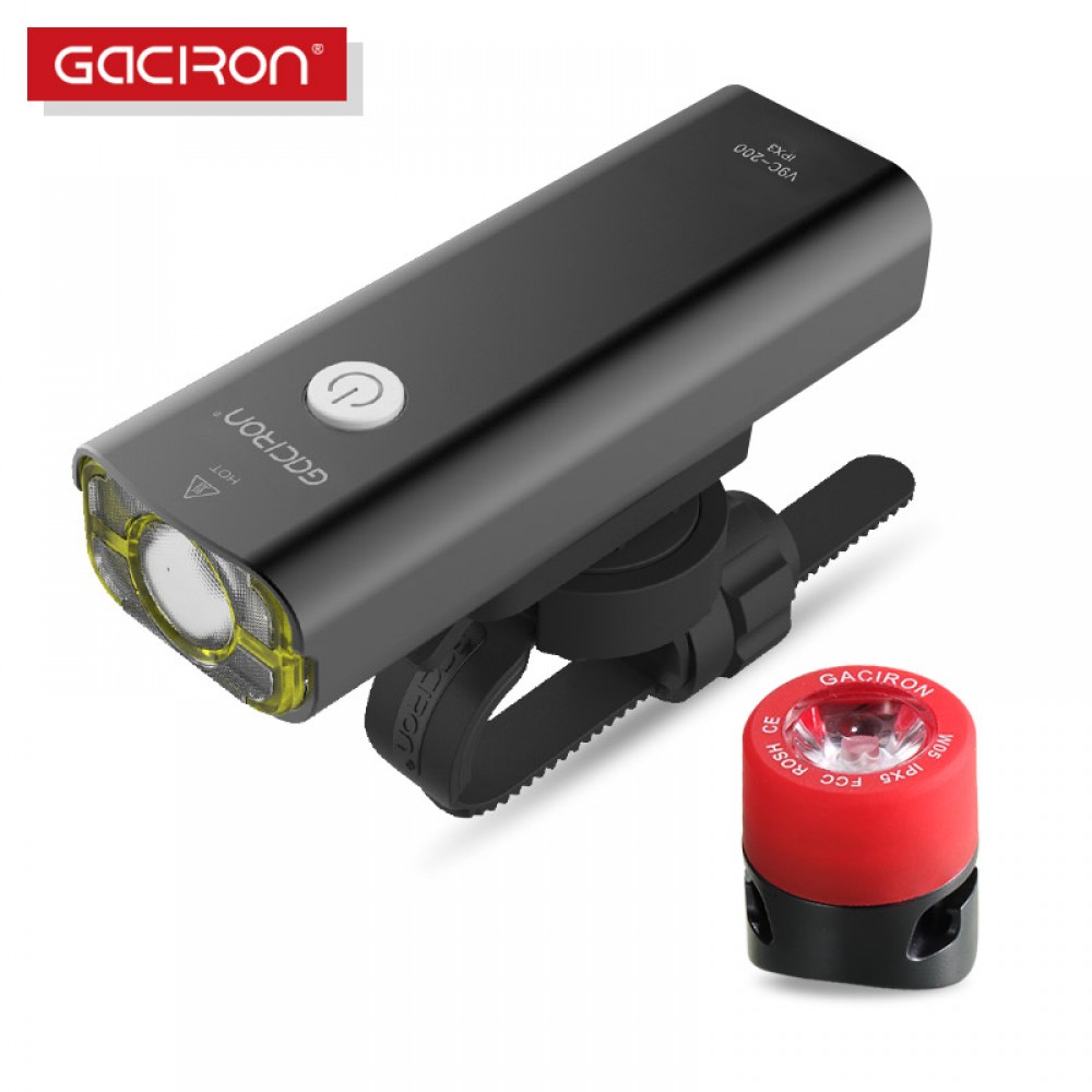 GACIRON Bicycle Bike Waterproof USB Rechargeable Light Side Warning Flashlight with Free W05 Safe Warning Mini Tail Light GACIRON Bicycle Bike Waterproof USB Rechargeable Light Side Warning Flashlight with Free W05 Safe Warning Mini Tail Light