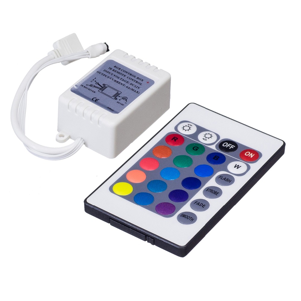 OSIDEN DC12V 24 Keys IR Remote RGB Controller for SMD3528/5050/5730/5630/3014 RGB LED Strip lights Mini Controller OSIDEN DC12V 24 Keys IR Remote RGB Controller for SMD3528/5050/5730/5630/3014 RGB LED Strip lights Mini Controller