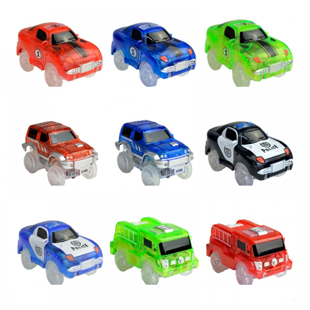 LED Light up Cars for Tracks Electronics Car Toys With Flashing Lights Fancy DIY Toy Cars For Kid Tracks parts Car for Children LED Light up Cars for Tracks Electronics Car Toys With Flashing Lights Fancy DIY Toy Cars For Kid Tracks parts Car for Children