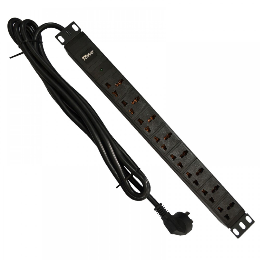 TOWE EN16/W801 16A 8 WAYS GB2099.3 universal socket PDUs 19" Cabinet socket Horizontal Power distribution Units TOWE EN16/W801 16A 8 WAYS GB2099.3 universal socket PDUs 19" Cabinet socket Horizontal Power distribution Units