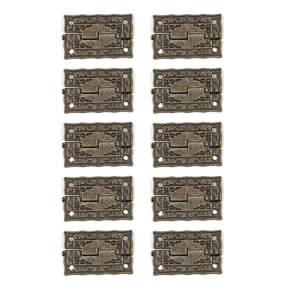 10pcs/set Cabinet Door Butt Hinges Mini Drawer Bronze Decorative Mini Hinges For Cabinet Storage Wooden Box Vintage 10pcs/set Cabinet Door Butt Hinges Mini Drawer Bronze Decorative Mini Hinges For Cabinet Storage Wooden Box Vintage
