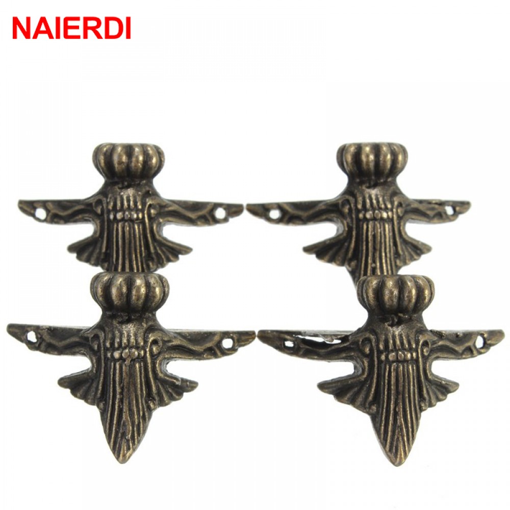 4PCS NAIERDI 40x30mm Antique Wood Box Feet Leg Corner Protector Triangle Rattan Carved Decorative Bracket For Furniture Hardware 4PCS NAIERDI 40x30mm Antique Wood Box Feet Leg Corner Protector Triangle Rattan Carved Decorative Bracket For Furniture Hardware