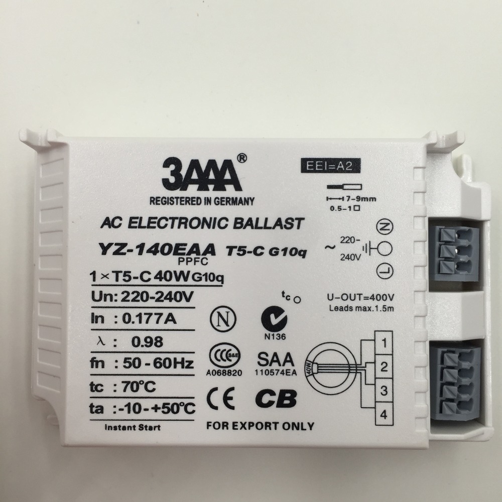 YZ140EAA-T5-C 40W AC Electronic Ballast For T5 Ring Lamp Standard Rectifiers YZ140EAA-T5-C 40W AC Electronic Ballast For T5 Ring Lamp Standard Rectifiers