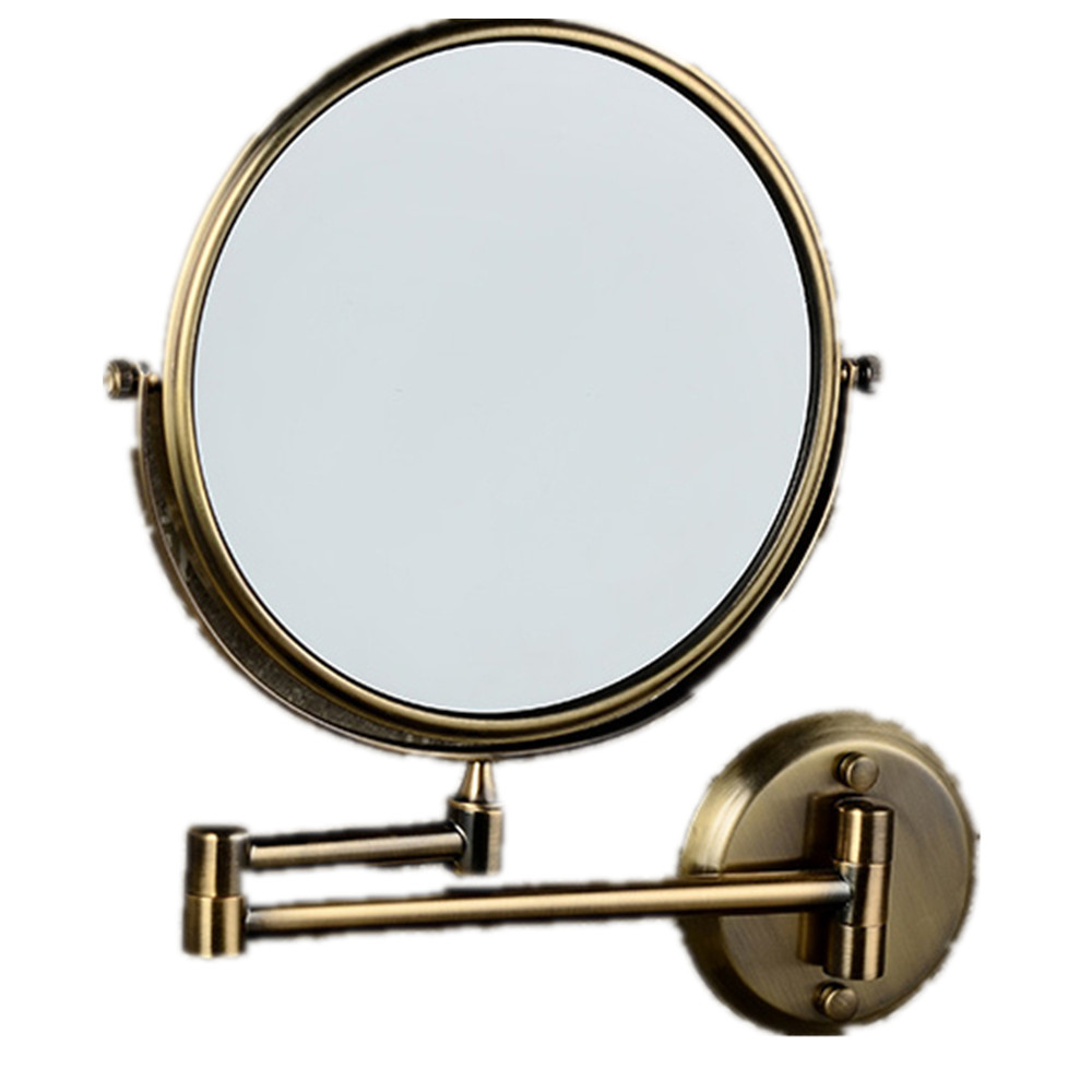 8 Inch Dual Face Antique Brushed Makeup Mirrors 1x3 Magnifier Brass Cosmetic Wall Mirror Wall Mounted Bath Mirror AC 8 Inch Dual Face Antique Brushed Makeup Mirrors 1x3 Magnifier Brass Cosmetic Wall Mirror Wall Mounted Bath Mirror AC