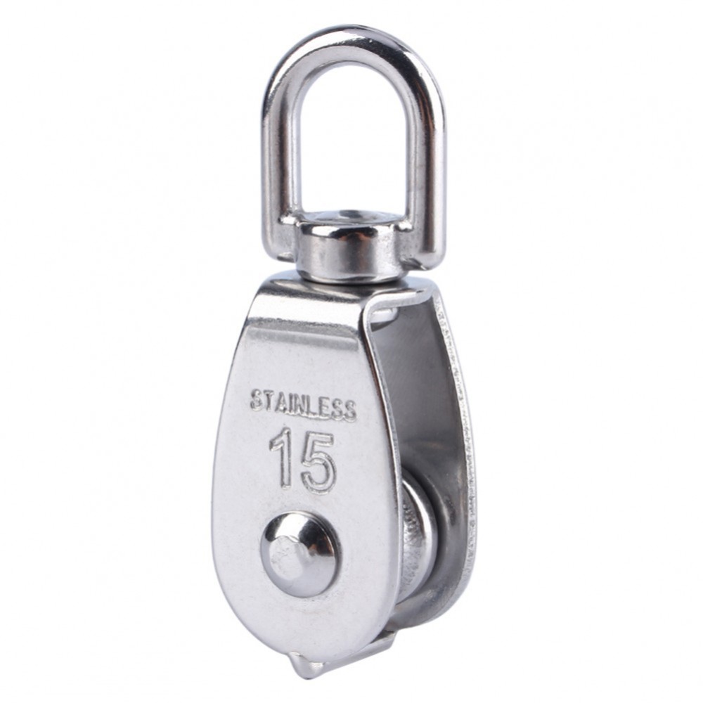 5pcs M15 Single Wheel Swivel Eye Loading Lifting Rope Pulley Roller Block 35kg 5pcs M15 Single Wheel Swivel Eye Loading Lifting Rope Pulley Roller Block 35kg