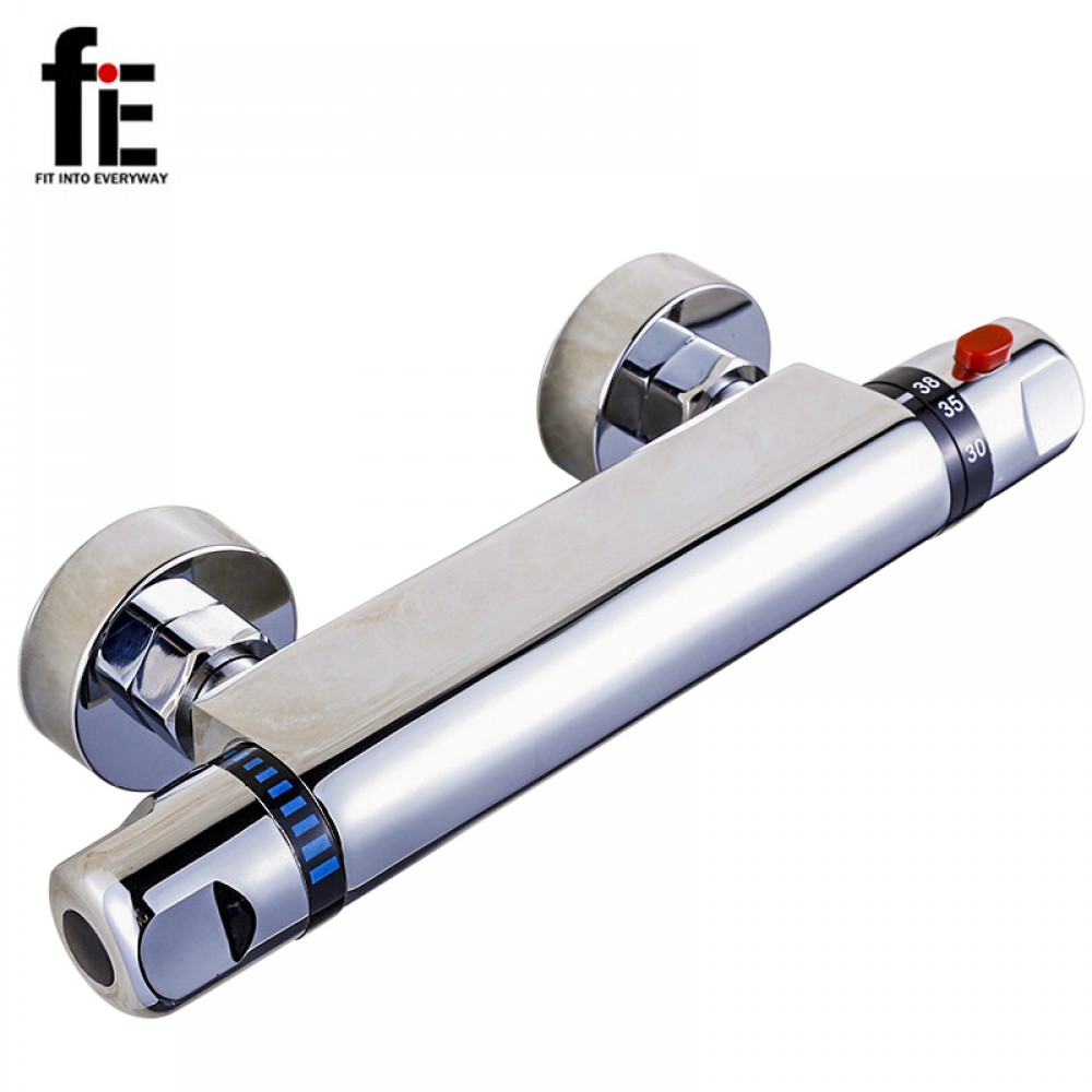 FITINTOEVERYWAY Shower Faucet Set Bathroom Thermostatic Faucet Chrome Finish Mixer Tap Automatic Temperature Control Water Valve FITINTOEVERYWAY Shower Faucet Set Bathroom Thermostatic Faucet Chrome Finish Mixer Tap Automatic Temperature Control Water Valve
