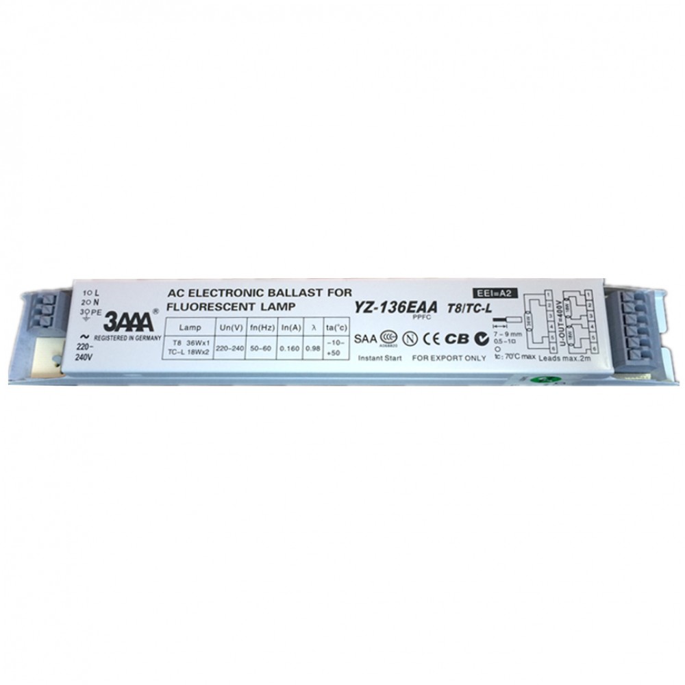 3AAA YZ-136EAA T8/TC-L 220-240V 1*36W T8 Electronic Ballast For T8 Fluorescent Lamp Advertising Light Box High Quality Rectifier 3AAA YZ-136EAA T8/TC-L 220-240V 1*36W T8 Electronic Ballast For T8 Fluorescent Lamp Advertising Light Box High Quality Rectifier
